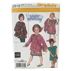 Simplicity 2918 Child Dress Jumper Jacket Purse XS-XL‎ Daisy Kingdom